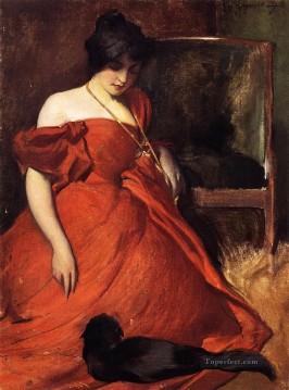 黒と赤のジョン・ホワイト・アレクサンダー Oil Paintings